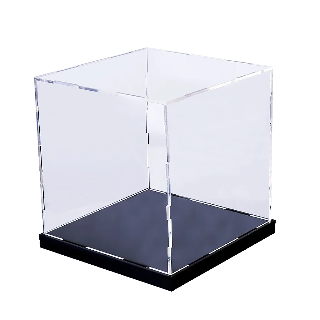 16cm Clear Acrylic Display Box Case Stand Dustproof Toy Dolls Protection Cube Show
