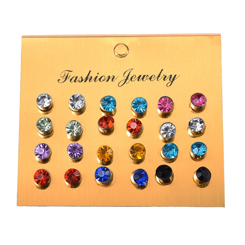 

Luxury Anti-Allergy Colorful Crystal Pearl Earrings For Women Gold Color Fashion Stud Earrings Wedding Jewelry Brincos&Ear Plug