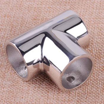 

DWCX Stainless Steel 1" Rail Fitting 3 way 90 Degree Tee Hardware 2.5 x 5.4 x 5.1cm for Boat Marine Bimini Top Yacht Ship