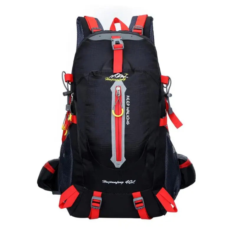 40л Водонепроницаемый тактический рюкзак, походная сумка, велосипедный рюкзак для альпинизма, рюкзак для ноутбука, дорожная сумка для улицы, мужская женская спортивная сумка - Цвет: Black and Red