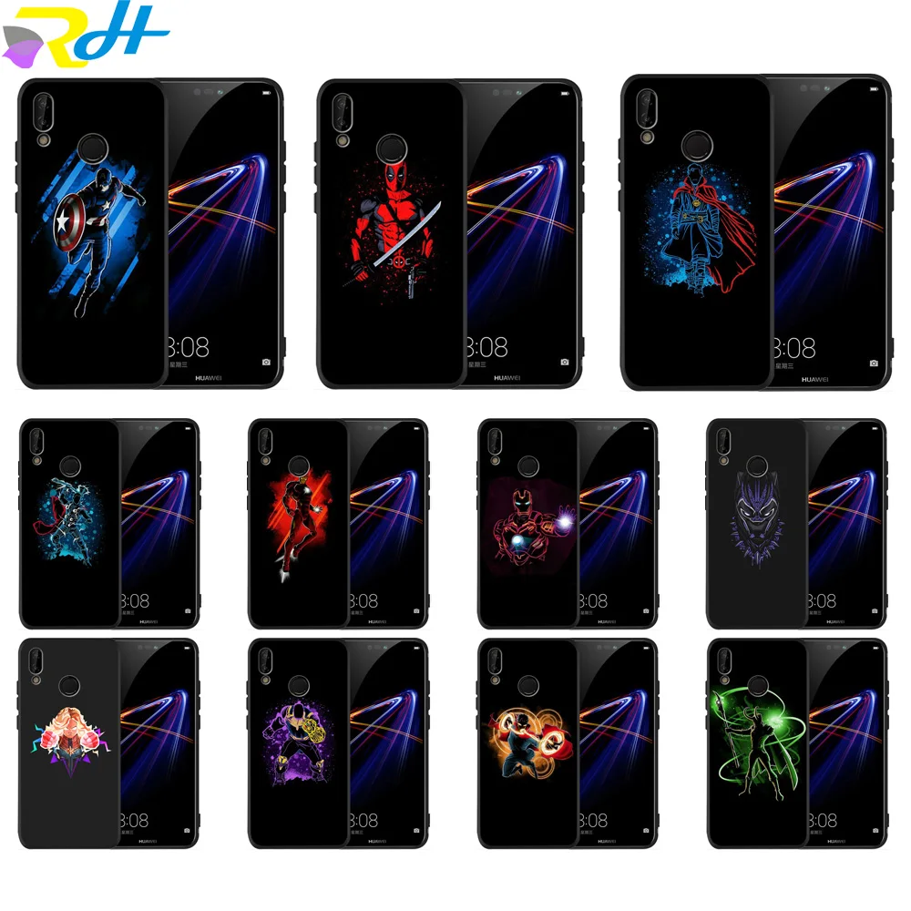 Для Huawei honor 8 lite чехол Мстители: Endgame телефон Черный Силиконовый ТПУ для 8C 8X9 Lite 10 Coque