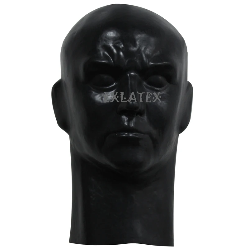 Latex Hood Sex Dolls male deadpool mask bondage hood latex dog mask-black (3)