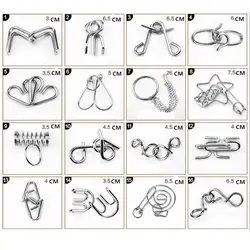 22 шт./компл. металла Провода головоломки IQ Разум Логические Паззлы для взрослых Для детей, творческий Китайский металлическое кольцо 3d