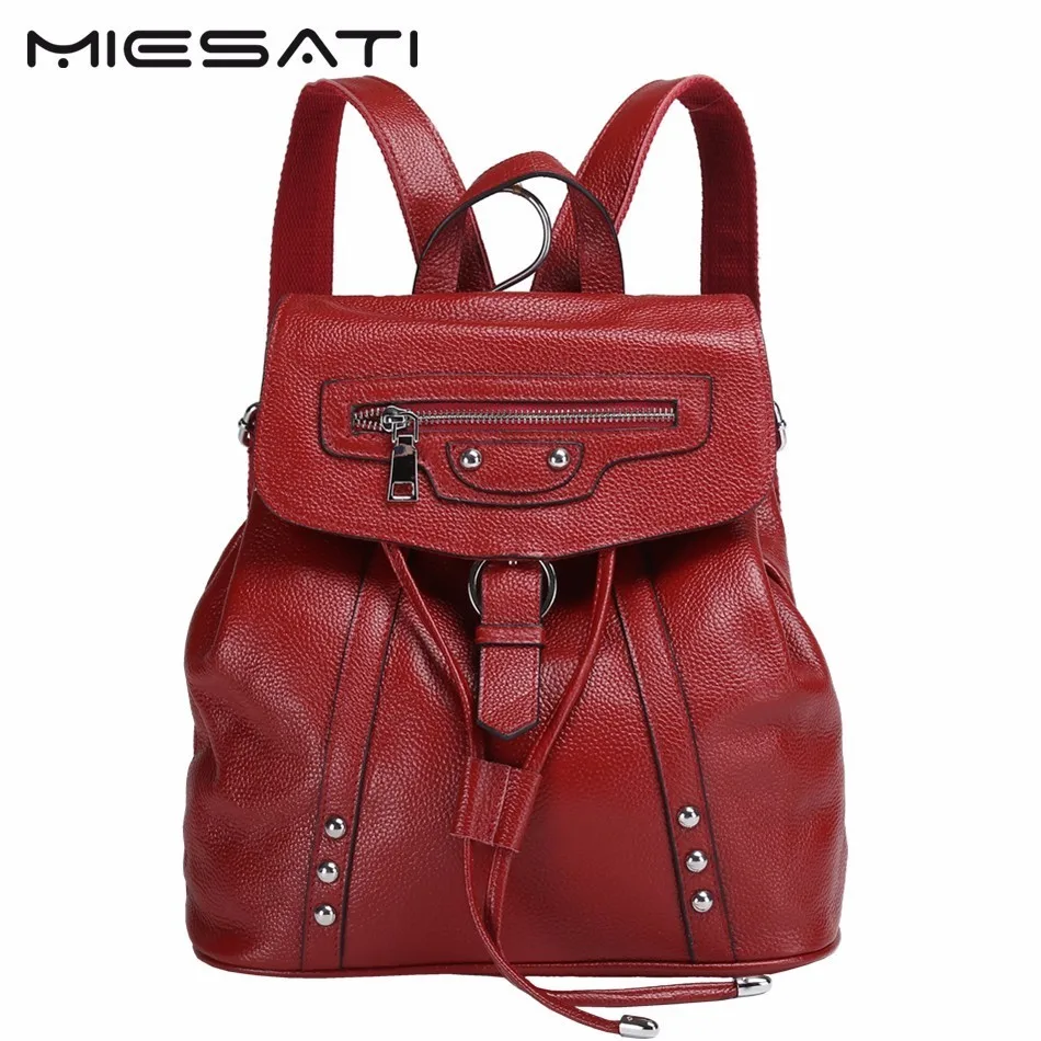 

MIESATI Natural Soft Women Backpack Real Leather Backpacks Genuine First Layer Cow Leather Top Layer Cowhide Ladies School Bags