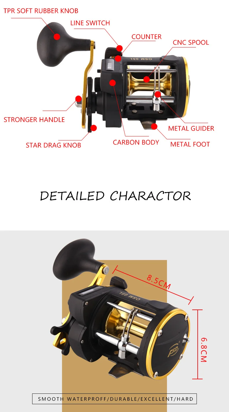 Saltwater line counter trolling reel OSM 05L - Qingdao Leichi