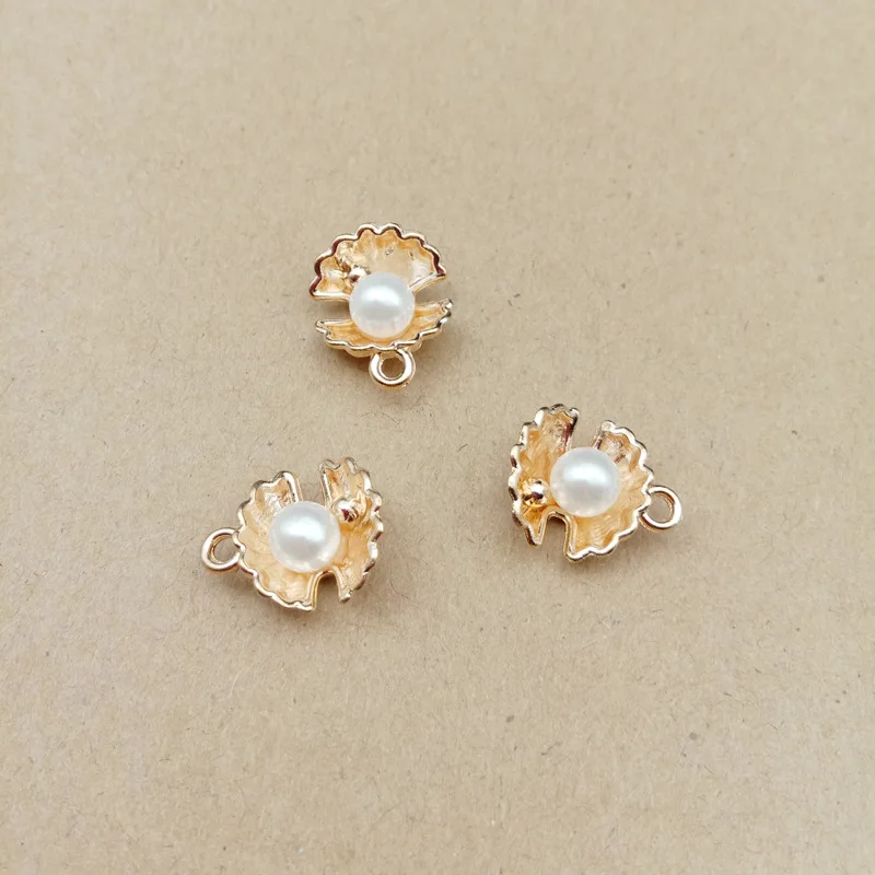 10pcs Pearl Shell Conch Charms for Jewelry Making Earring Pendant Necklace Bracelet Accessories Diy Craft Supplies Alloy Metal