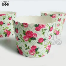 100 шт./пакет Розовые розы зеленые листья любовь птицы сладкое время кролик обезьяна панда упаковка для капкейков бумажный стакан для выпечки свадьба день рождения