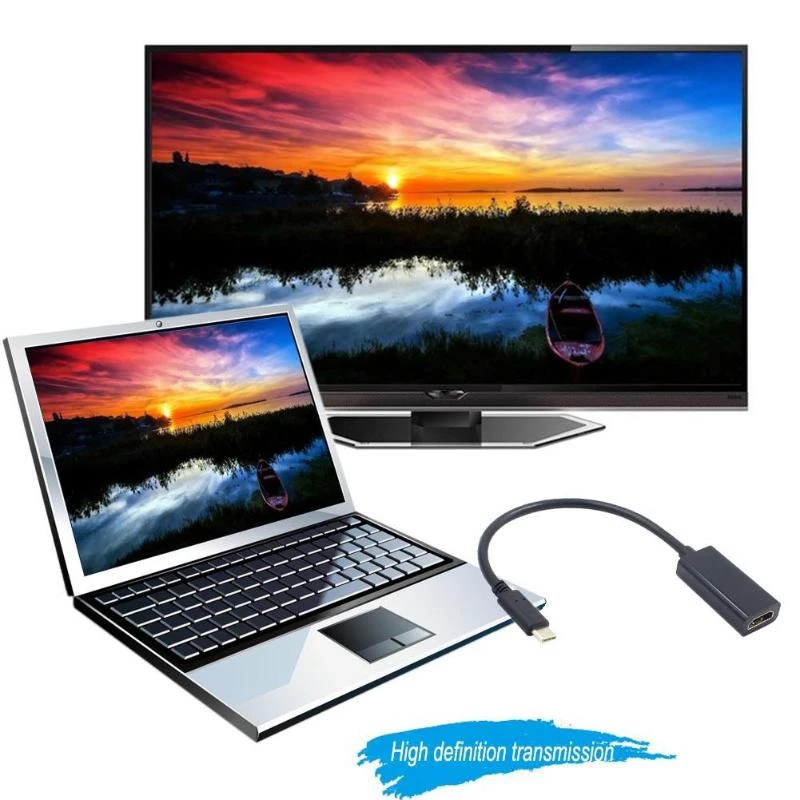 Usb type C к женскому HDMI HDTV кабель адаптер для Samsung Galaxy S8 S8+ Macbook черный