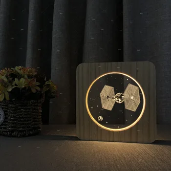 

The space station Wooden acrylic lamps warm white lights table lamp for reading sleeping special gift decoration bedroom