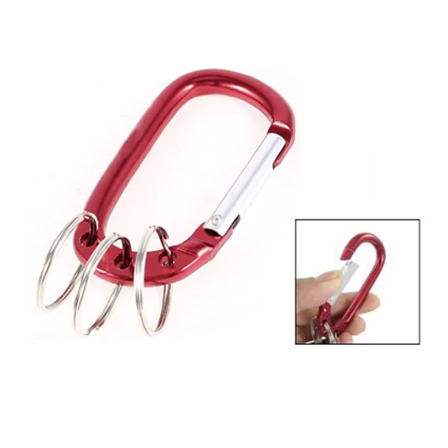 Black or Silver NEW Red Large /"D/" Carabiner Aluminum Key Ring ~ Colors