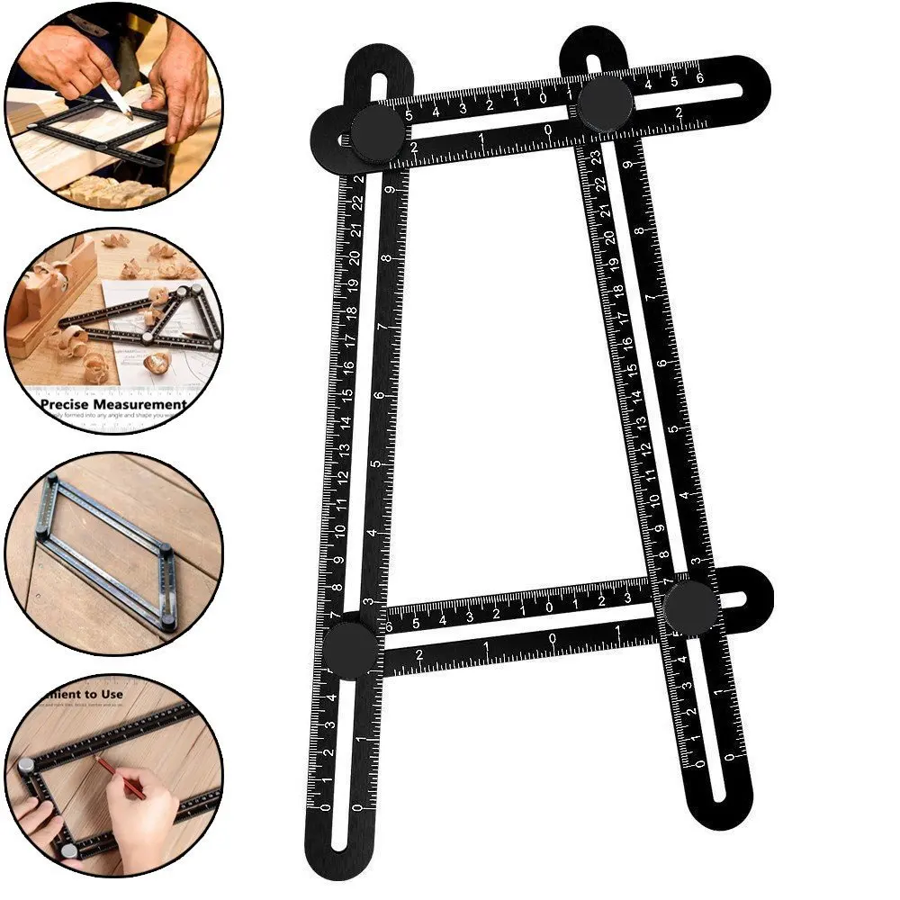 

Folding ruler metric Multi Measuring tools Multi Angle Measuring Tool Adjustable Angle ruler Template Tool for All Angels corner