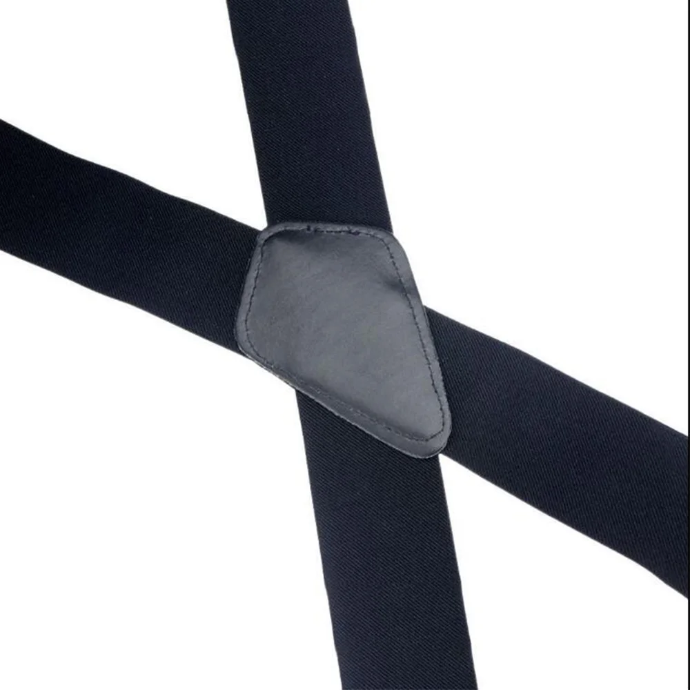Новое поступление модные мужские черные эластичные подтяжки кожаные подтяжки X-Back Регулируемый зажим на горячий эластичный кожаный черный