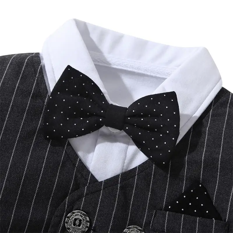 Baby Boys Gentleman Suit Set, Toddler Boys 2-Piece Vest and Shirt Outfit, Kids 1-4 Years Party Clothes image 3