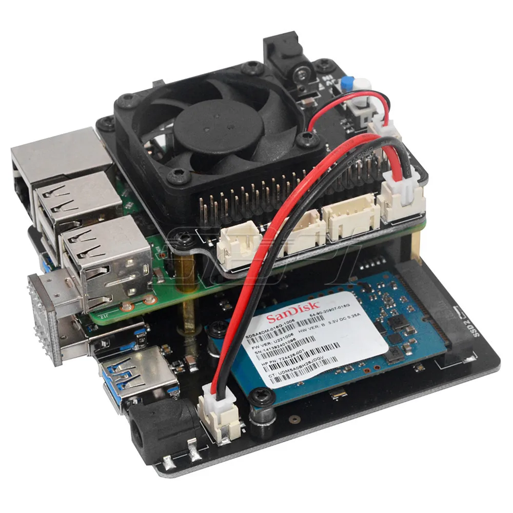  52Pi X852 Dual MSATA SSD Schild USB 3.0 Modul Lagerung Expansion Board Power Adapter für Raspberry 