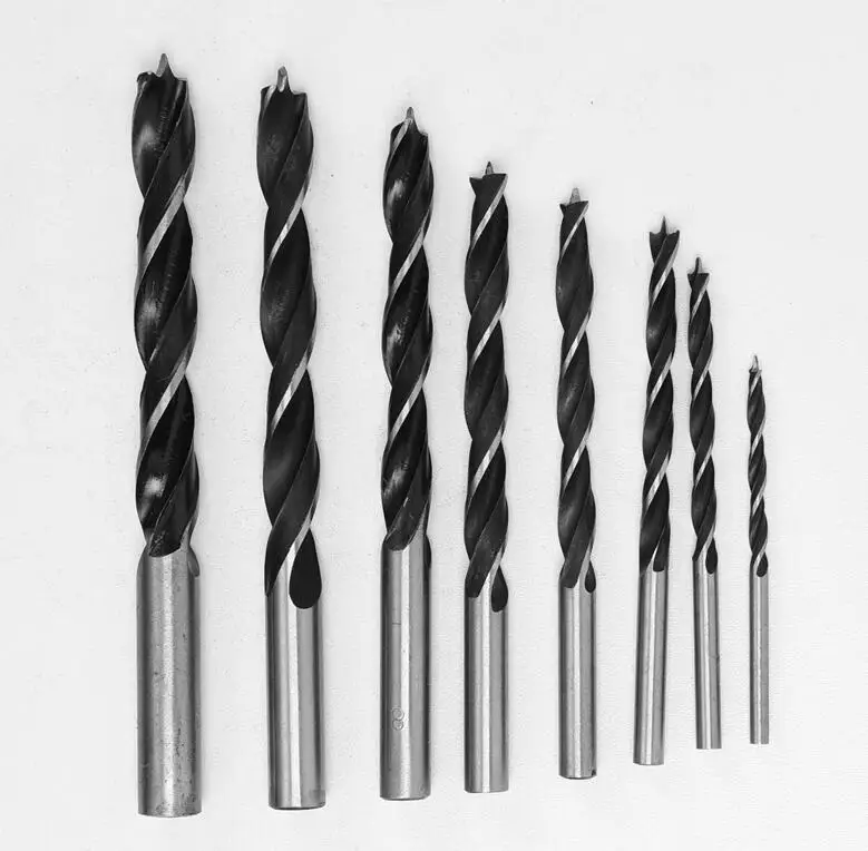 8pcs/set HCS Three Sharp Woodworking High Carbon Steel Twist Drill Bit Set Impact Drilling