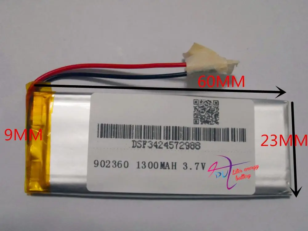 Лучший бренд батареи 3,7 V, 1300mAH 902360 полимерный литий-ионный/литий-ионный аккумулятор для модели самолета, gps, mp3, mp4, сотового телефона, динамика, bl