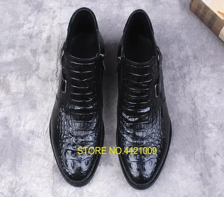 

Spring/Winter Men's Chelsea Boots British Style Fashion Pleated Ankle Roman Boots Buckle High Top Casual Shoes