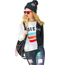 2017 Women Sweatshirts Blouses Long Sleeve White Shirt Baseball Tops Ladies Sweet Crop Adventure Casual Crop hoodie Boho Shirt
