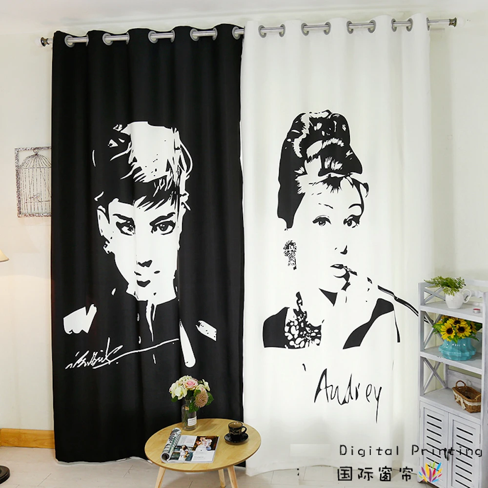 Custom Portrait Window Curtain Drape Hangings for Living Room Bedroom Gauze Tulle Sheer Black White | Дом и сад
