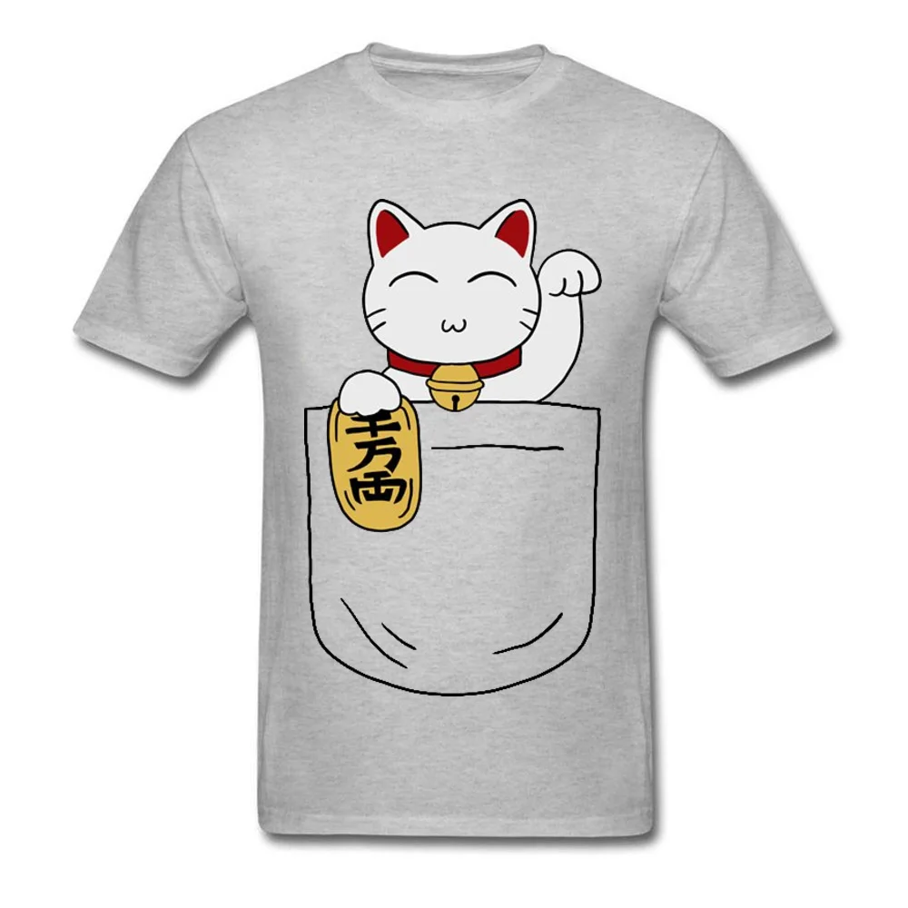 Design3D Printed Short Sleeve Tops Shirt Fall 2018 Discount O Neck Cotton Fabric T Shirt Men's T Shirts Maneki-Neko-Pocket  Maneki-Neko-Pocket grey