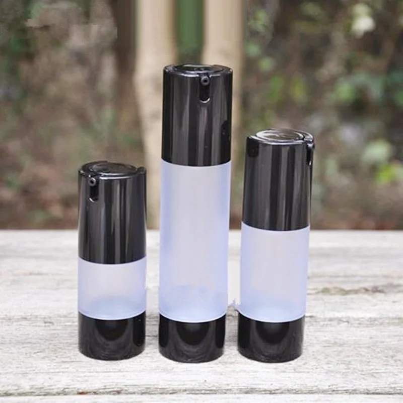 

10pcs Airless 15ml 30ml 50ml Empty Vacuum Pump Toilet Vessel Cosmetic Frosted Bottle Mini Transparent Lotion Makeup Container