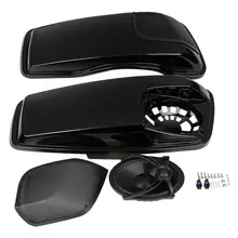 Saddlebag-Lids Speakers Electra-Glide Harley-Touring Motorcycle Road-King with 5-X7-for