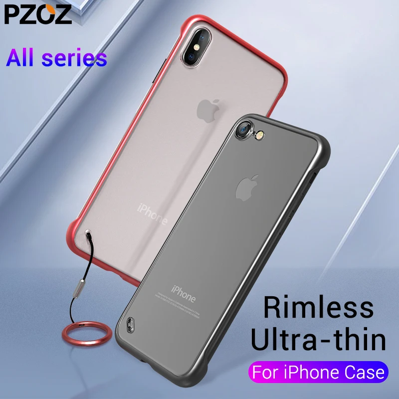 

PZOZ For iphone 6s 7 case 6 7 8 plus luxury ultra thin Phone case silicone Rimless For iphone X Xr case Xs max cover accessories