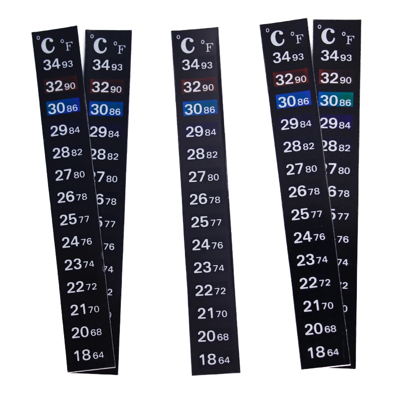 Aquarium Fish Tank Strip Stick-on discolor Thermometer Temperature Sticker Adhesive Sticky Dual Scale 30 1pcs/2pcs/3pcs/5pcs/lot thermometer hygrometer hygrometer thermometer digital thermometer infrared thermometer refrigerator thermometer soldering iron thermometer plastic thermometer bbq thermometer food thermometer