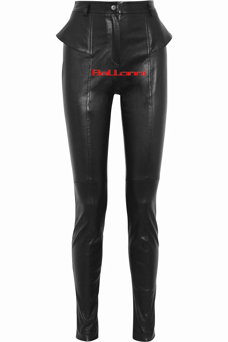 Pantalones Brillante Pu Era La Cuero Invierno Primavera Black Alta Length Lápiz Normal Cintura Mujer 2017 Delgada longer De Length Marca Moda Wj1652 XFwwvY6