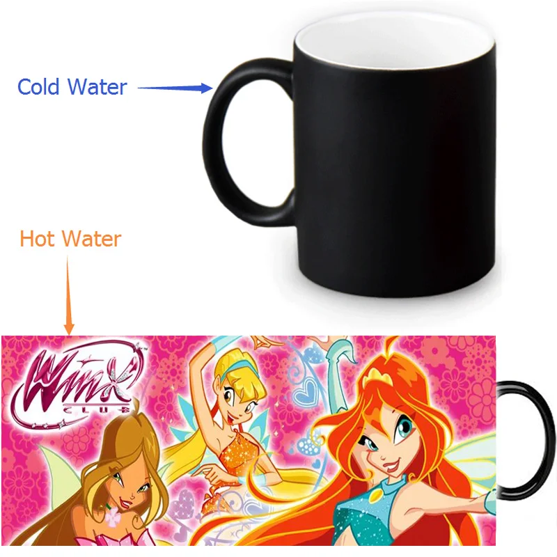 

Winx Club magic color changing coffee tea milk mug Mug funny novelty travel custom morphing mugs 12 OZ/350ml