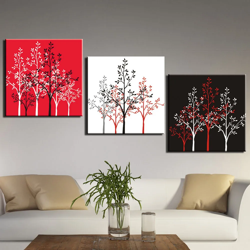 

Modern 3 Pieces Paintings on Canvas Abstract tree Picture Print Home Decor Wall Art Poster Artwork for Bedroom Living Room