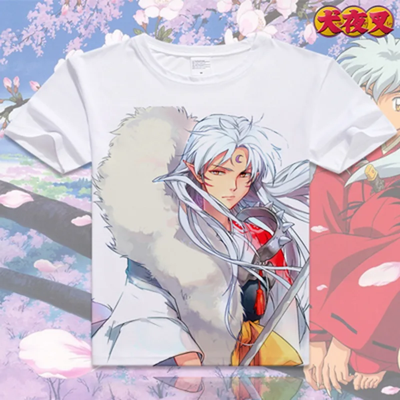 Аниме унисекс Топы Тройник Inuyasha футболка аниме Sesshoumaru короткий рукав Футболка Moneca Stori дышащие мужские и женские футболки