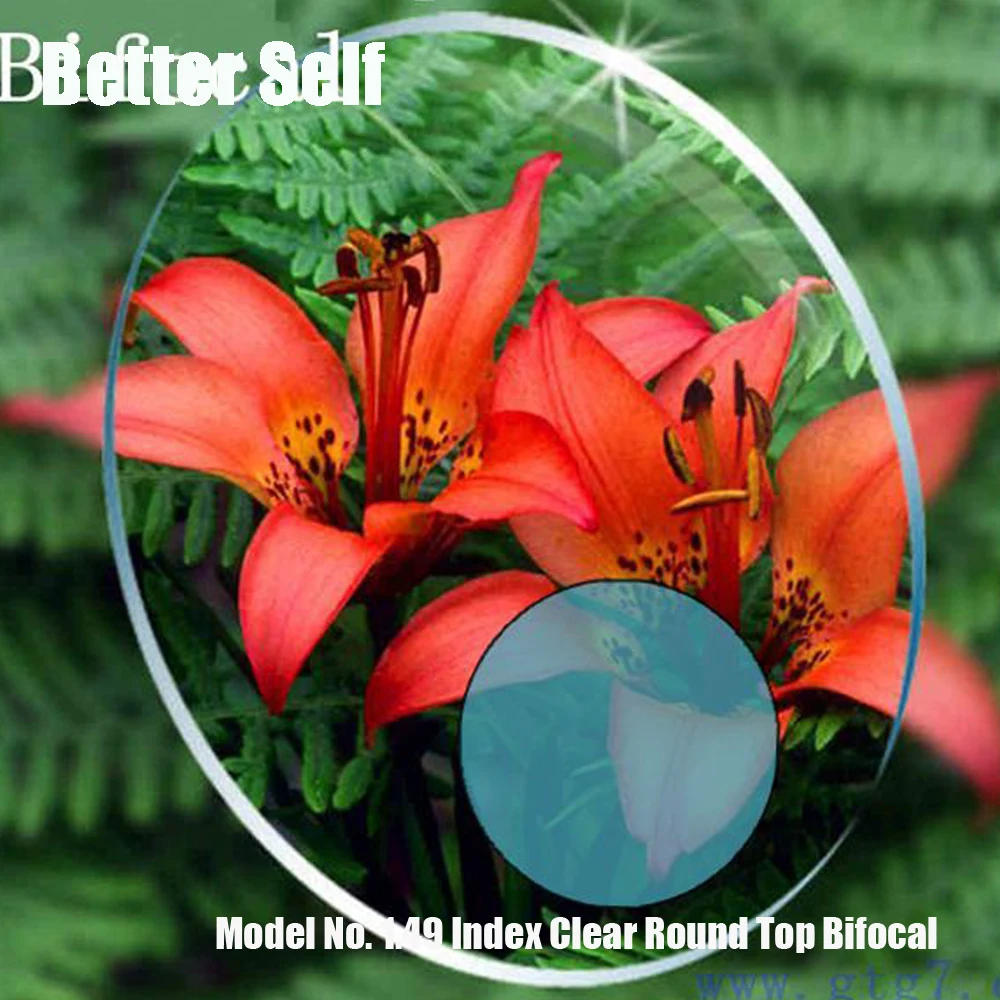 

1.49 Index Round Top Bifocal HMC Green Coating Prescription Free Lens Cut Frame Fitment RX Optical Lenses