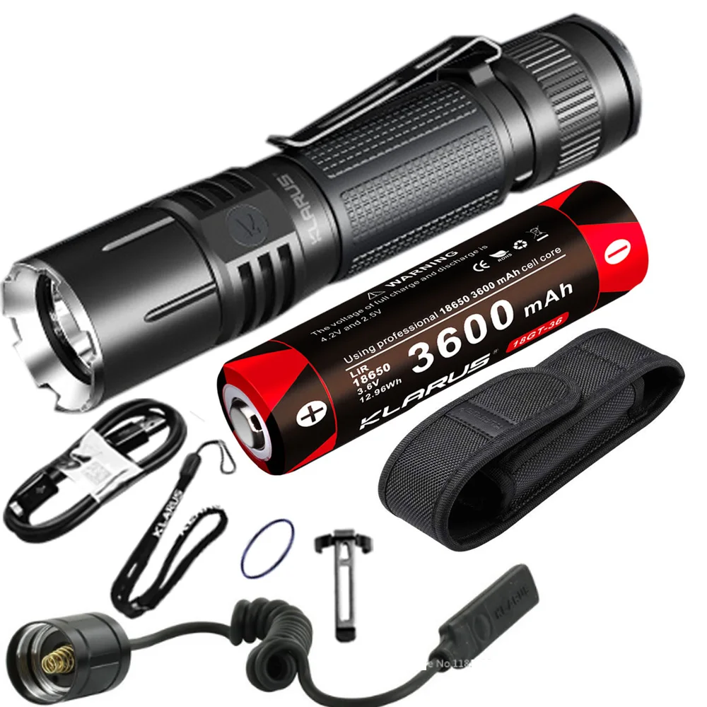 

Klarus 360X1 360 degrees Omni-Directional Dual Switch USB Charging Flashlight CREE XHP70.2 LED max 1800 lumen + battery,TRS1