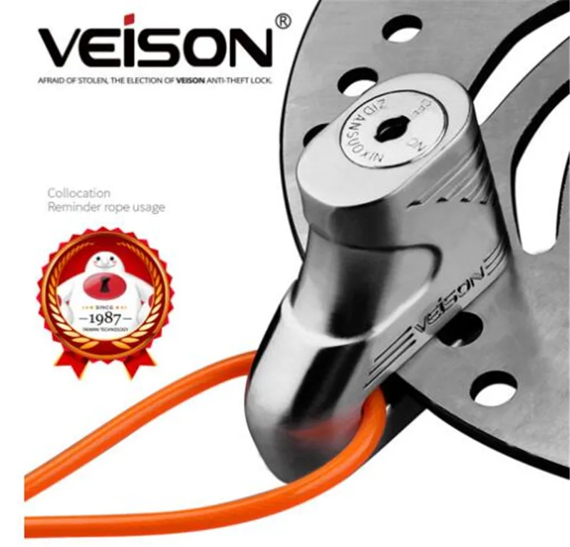 

VEISON Motorbike MTB 5mm Pin Bicycle Moto Scooter Rotor Brakes Padlock Disc Lock Theft pretection Brake Lock system