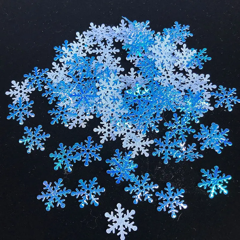 300pcs/lot Christmas Snowflakes Appliques Wedding Party Decoration Craft DIY Handmade Gift Supplies Ornaments Home Garden Decor