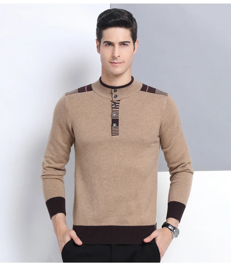 o-pescoço lã camisola masculina marca-vestuário de malha cashmere pulôver masculino