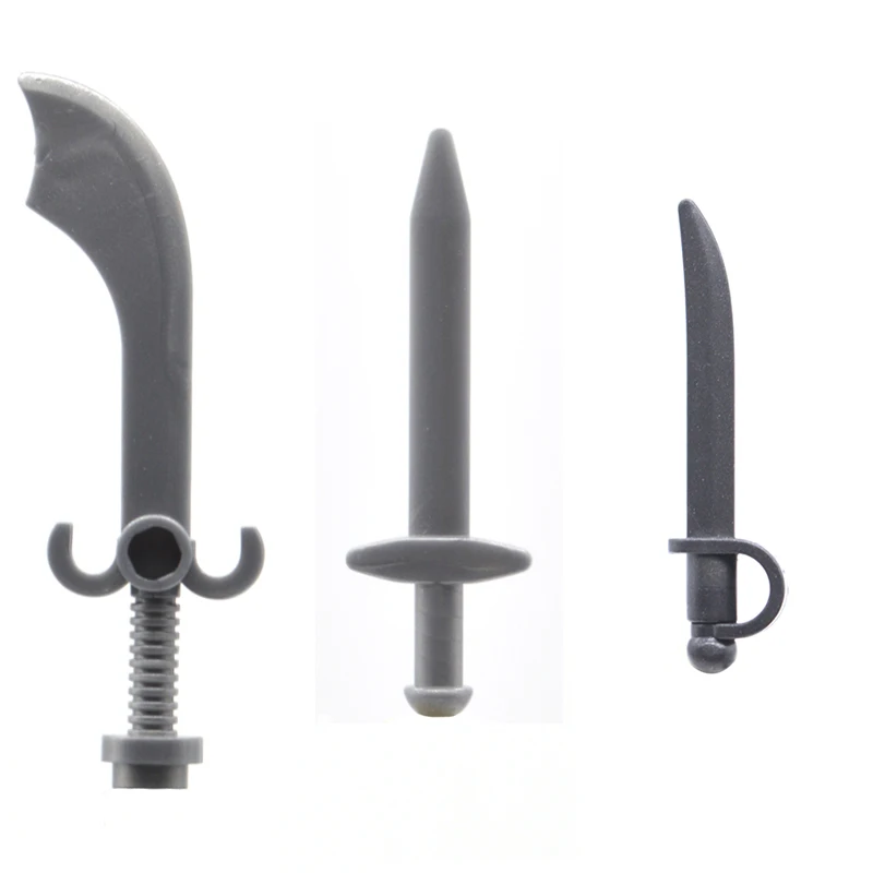 

10pcs/lot WW2 Blocks Machetes Sword Bayonet Weapons MOC Parts Building Bricks Toys for Children