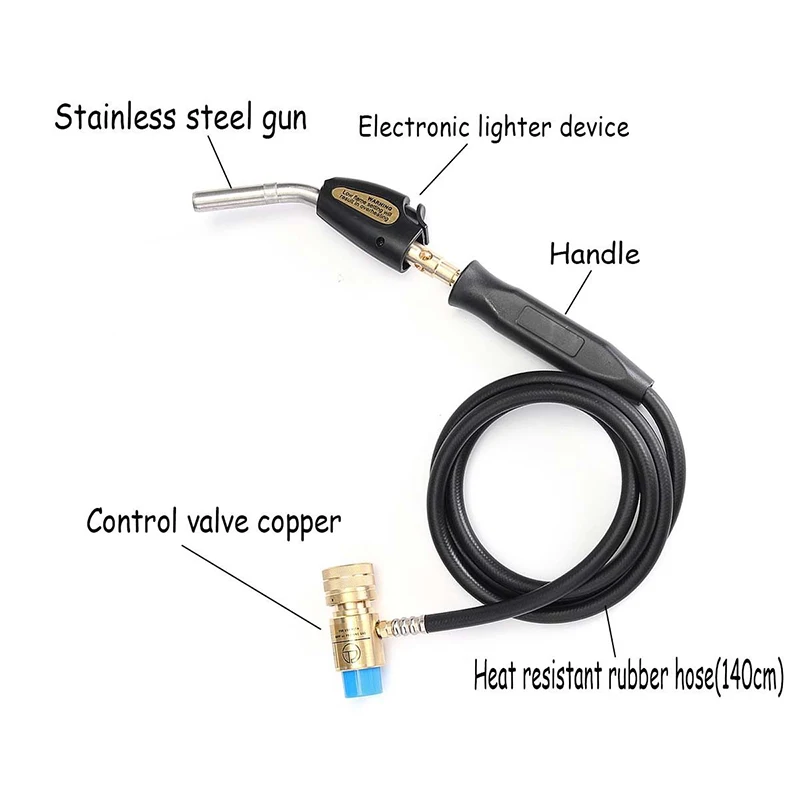 

Mapp Gas Self Ignition Plumbing Turbo Torch Solder Propane Brazing Welding Torch Soldering Tools with Welding Hose for Soldering
