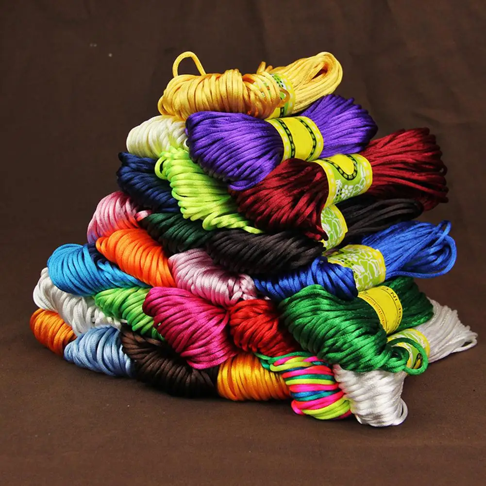 20 метров 2 мм, сатиновый шнур, нейлоновое плетение макраме, веревка для вязания, рукоделие и шитье