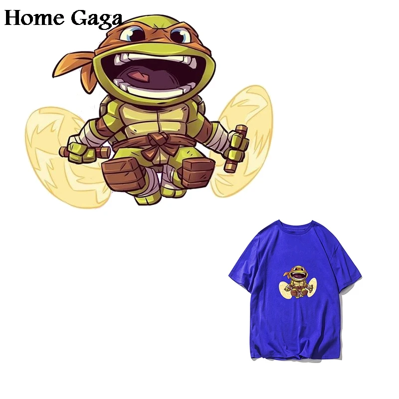 

Homegaga Turtle heat press stickers iron on patches DIY Handmade patches on clothes jacket t shirt thermal transfer D1761