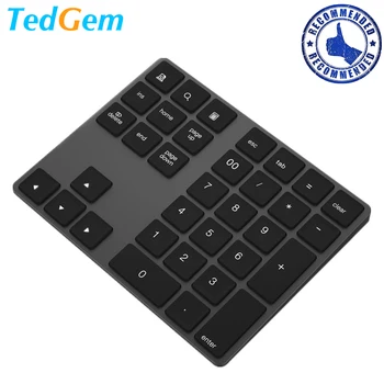 

Tedgem Aluminum Alloy 34 keys Bluetooth Wireless Numeric Keypad,Digital Keyboard for Windows,IOS,Mac OS,Android Tablet laptop PC