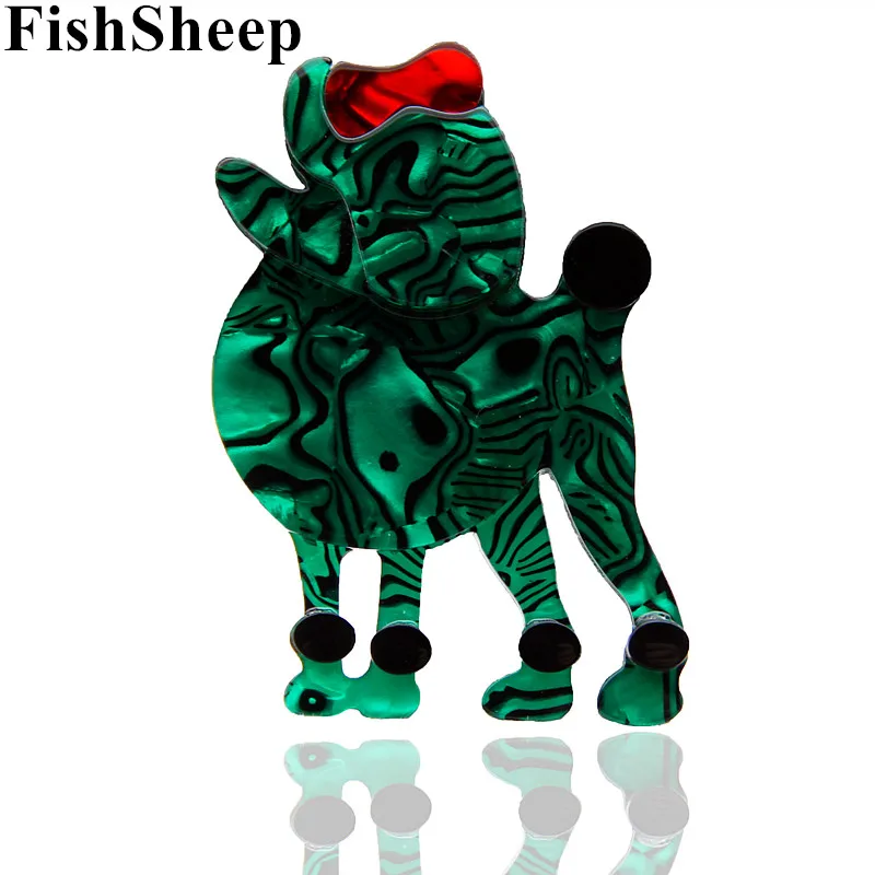 FishSheep 2 цвета Пудель броши в форме собаки милый мультфильм животное акриловая брошь булавки для женщин и мужчин банкетное Украшение платье ювелирные изделия