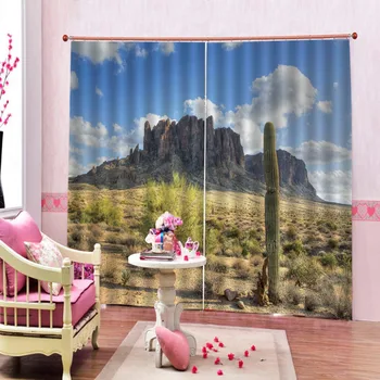 

2019 3D Curtains Living Room Bedroom Hotel Window desert Printing Blackout Curtains