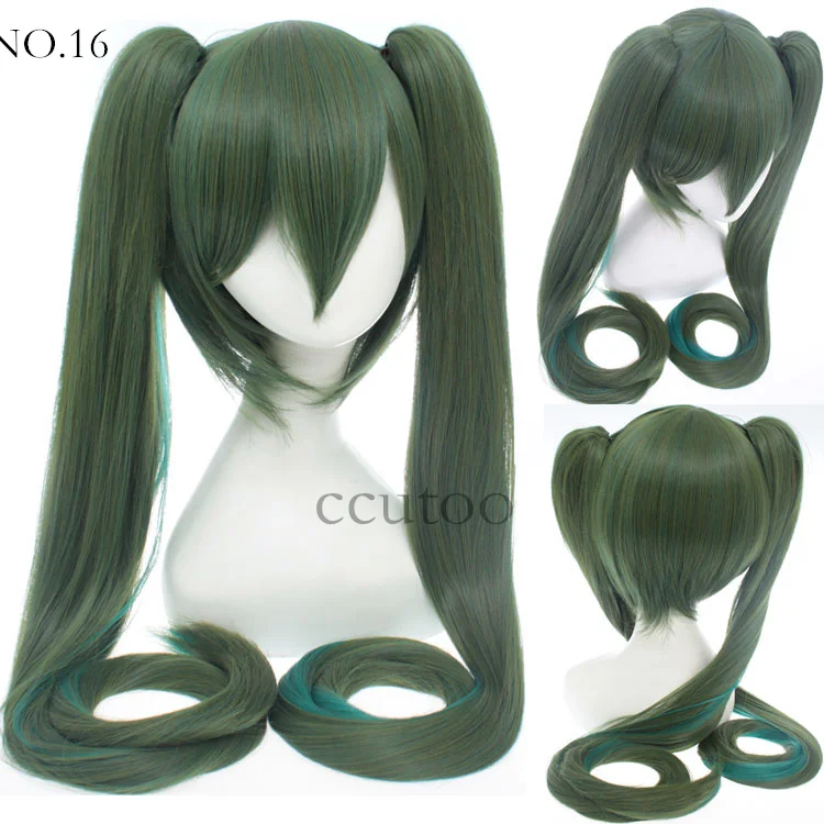 Ccutoo семья вокалоидов Senbonzakura Мику хацуне синтетический парик для студенческой вечеринки с чип хвосты(оливково-зеленый) 120 см