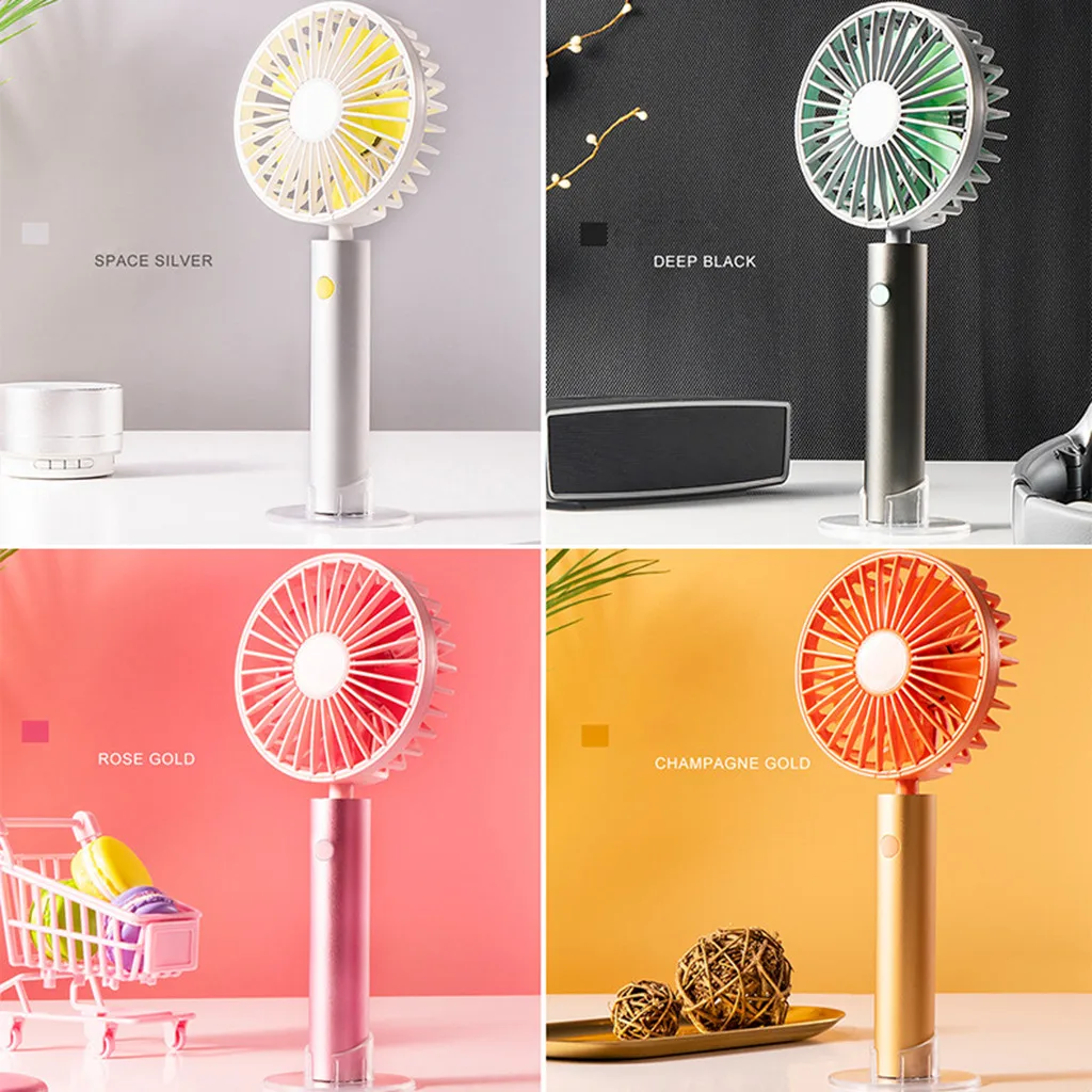 

ISHOWTIENDA Summer Cooler New Portable Hand Hold Fan Size USB Rechargeable Standable Fans Handheld Mini FanFor Office Home 23