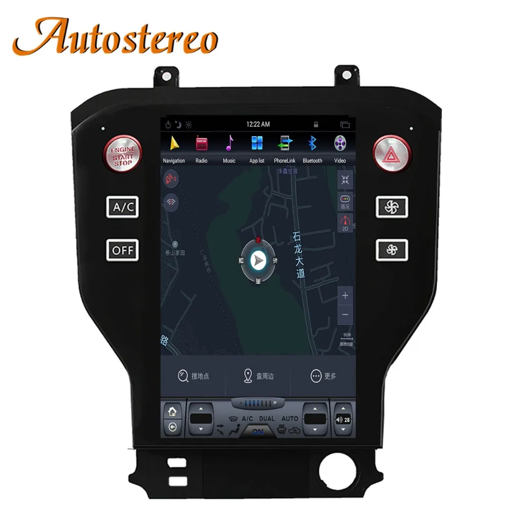 Cheap Android 7 Tesla style Car No DVD Player GPS Navigation For Ford Mustang 2015+ stereo headunit multimedia radio tape recorder IPS 2