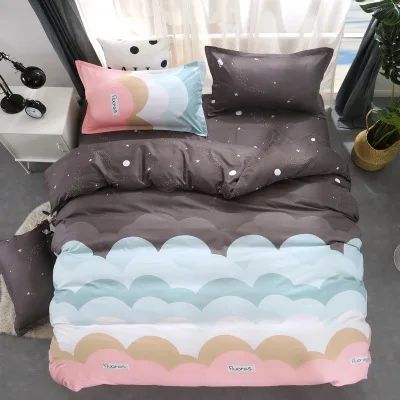 

New Soft Kids Cartoon Bedding Sets Clouds 1pc Duvet Cover 1pc Bed Sheet Set 2pcs Pillowcase Full/Queen/King Size Quilt cover