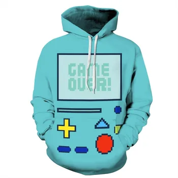 

2017 NEW FASHION MEN AND WOMEN blue Game consoles 3D print Hoodie Sweatshirts Pullovers Autumn Tracksuit Winter Loose Thin Hoody