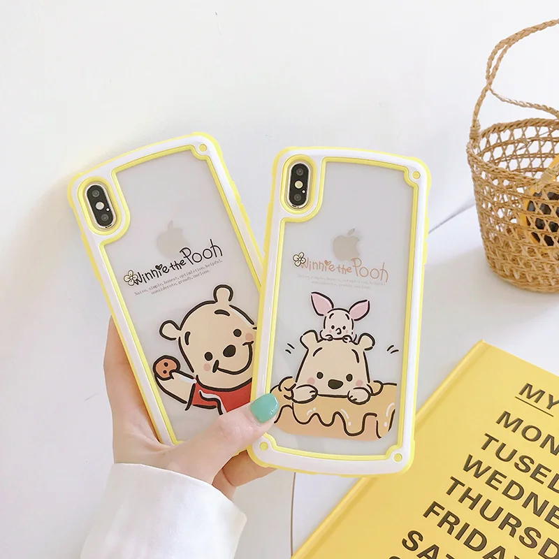 

Military Shockproof Phone Case For iPhone 6 6S 7 8 Plus X XS MAX XR For Huawei P20 P30 Mate20 Pro Cute Cartoon Pooh Back Cover